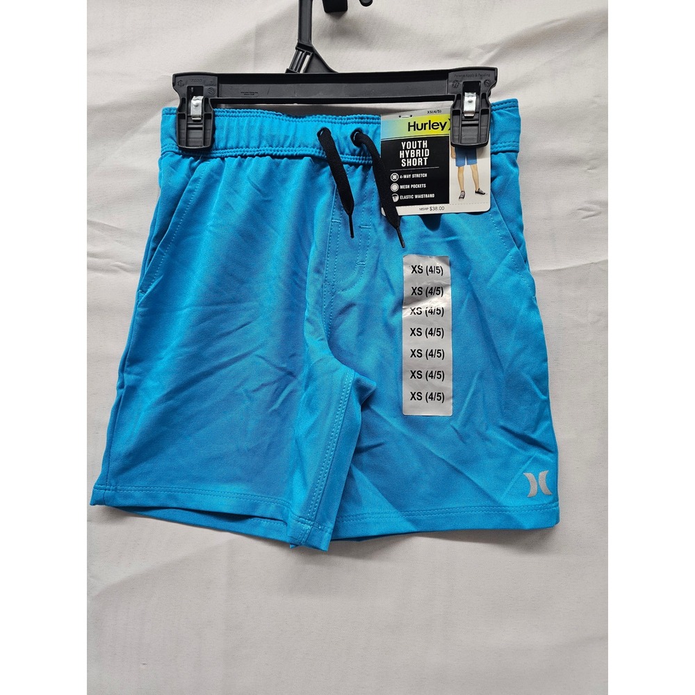 Hurley Youth‎ Hybrid Shorts Blue 4-way Stretch Mesh Pockets Size XS 4/5